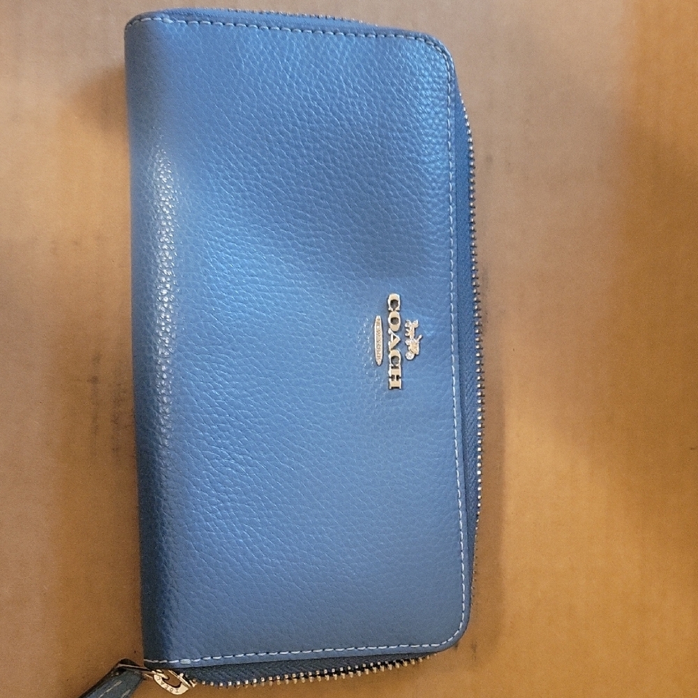 Coach Blue Leather Wallet